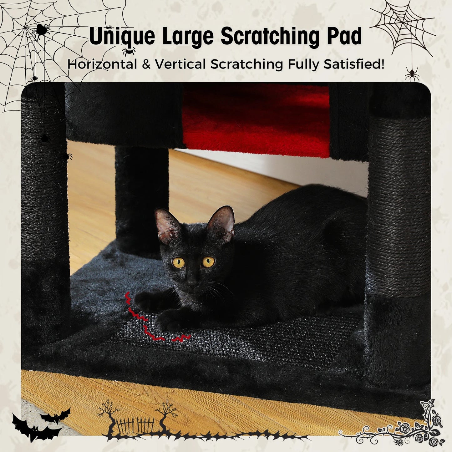 Large Cat Tree and Tower for Indoor Cats With Sisal-Covered Scratching Posts Spacious Hammock Padded Perches and Condos Cat Toys