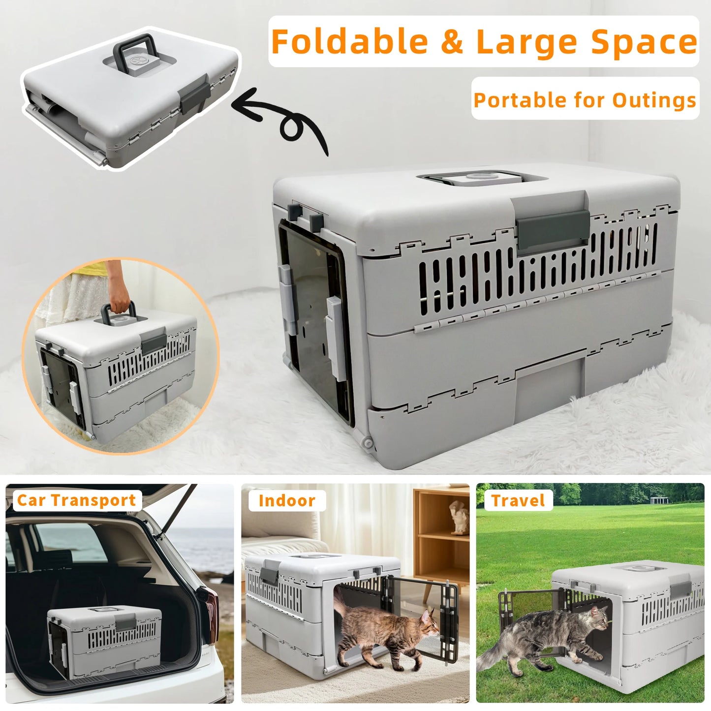 Transporteur pliable animaux sécurisé confort