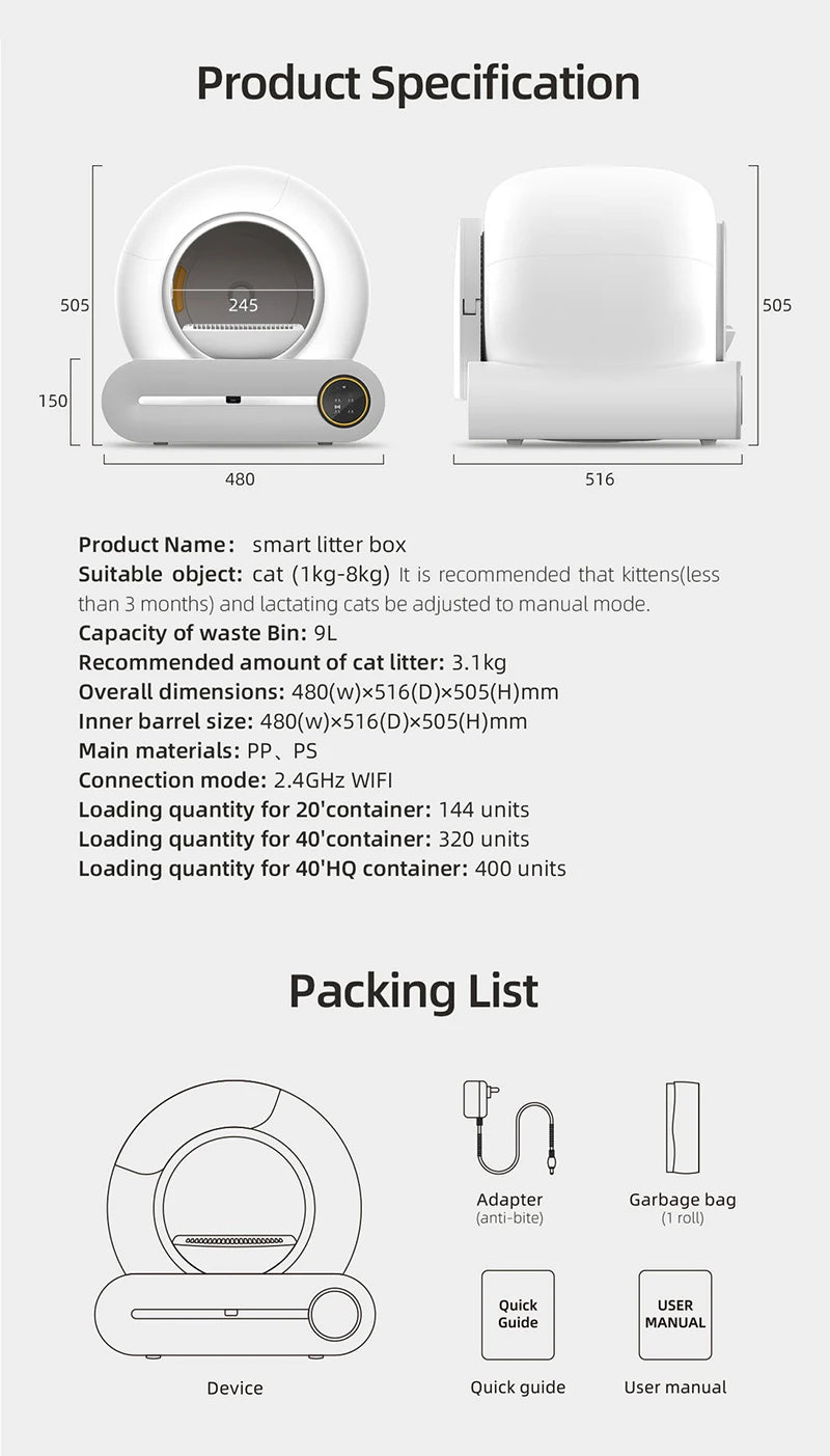 Litière auto-nettoyante pour confort optimal