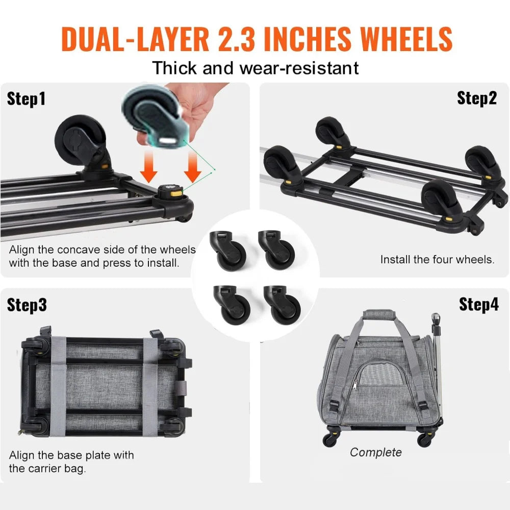 Extra Large Portable Pet Trolley Case Detachable Dog Trolley Case Large Foldable Pet Bag Cat Travel Carrier Bag