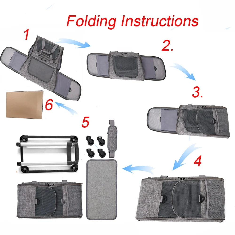 Extra Large Portable Pet Trolley Case Detachable Dog Trolley Case Large Foldable Pet Bag Cat Travel Carrier Bag