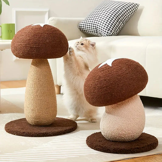 Mushroom Design Cat Tree Tower with Scratching Posts&Board Durable Sisal Rope Cat Scratcher Play Toy for Indoor Cats