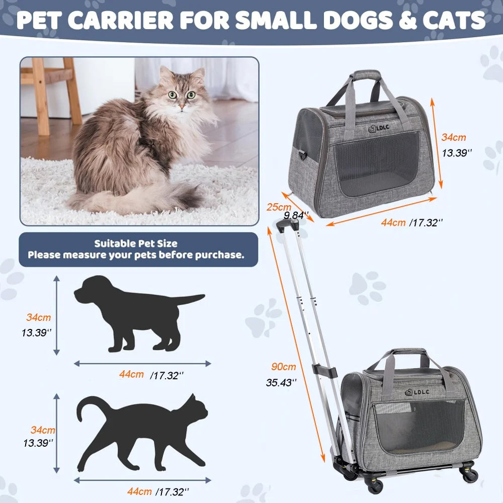 Extra Large Portable Pet Trolley Case Detachable Dog Trolley Case Large Foldable Pet Bag Cat Travel Carrier Bag