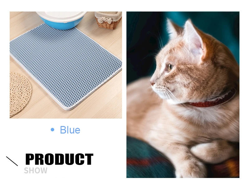 Waterproof Pet Cat Litter Mat Foldable EVA Double-Layer Cats Mat Bottom Non-slip Pet Litter Cat Mat Layer Pet Litter Catcher Mat
