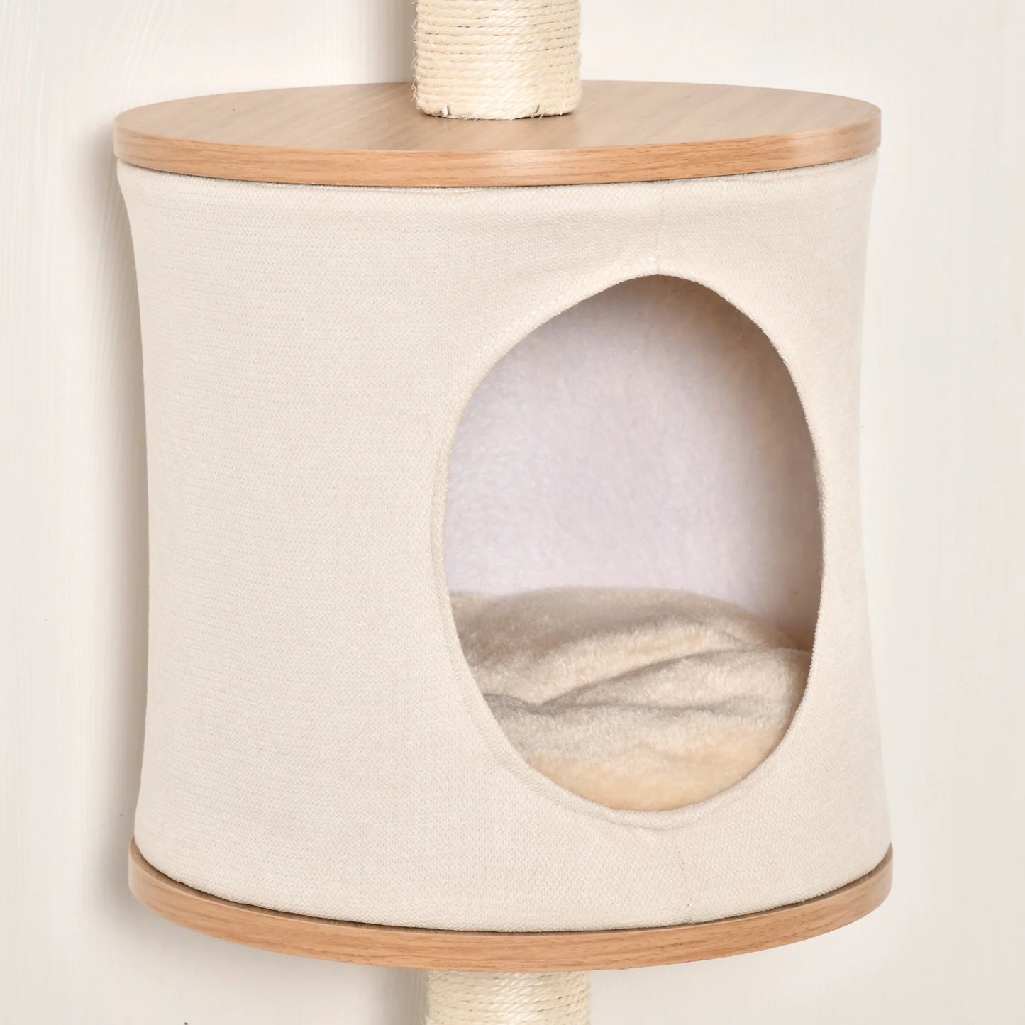 PawHut cat tree wall decks removable cushion scraper Post