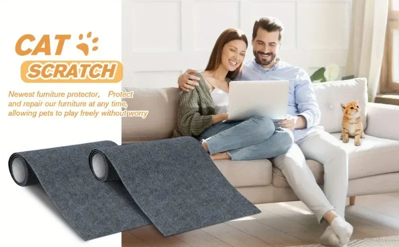 Self-Adhesive Cat Scratching Pad - Durable Polyester Felt Mat for Walls & Furniture Protection, Multi-Size Pack, Cat Scratcher