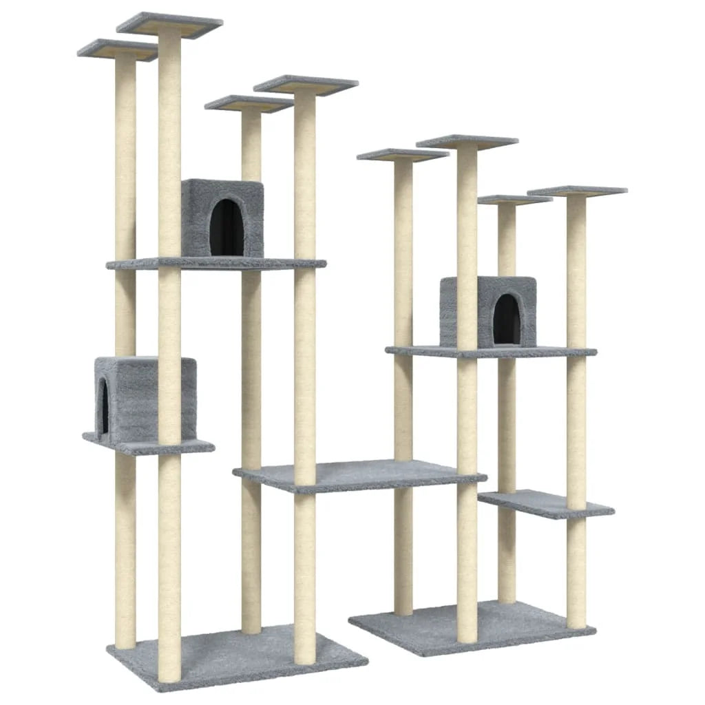 Cat Tree with Sisal Scratching Post Light Grey 174 cm
