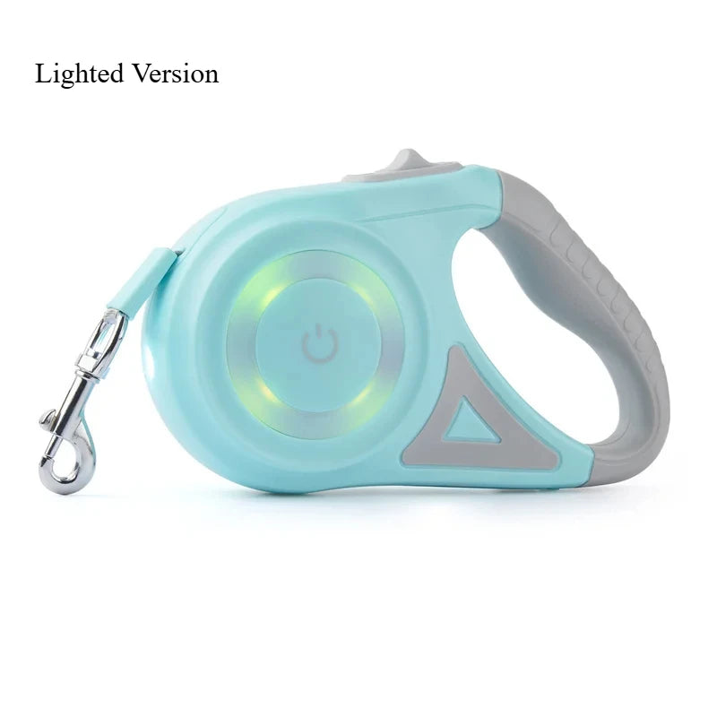 5M Automatic Retractable Dog Leash with Led Flashlight Durable Nylon Lead for Pet Dogs Adjustable Walking Running Rope