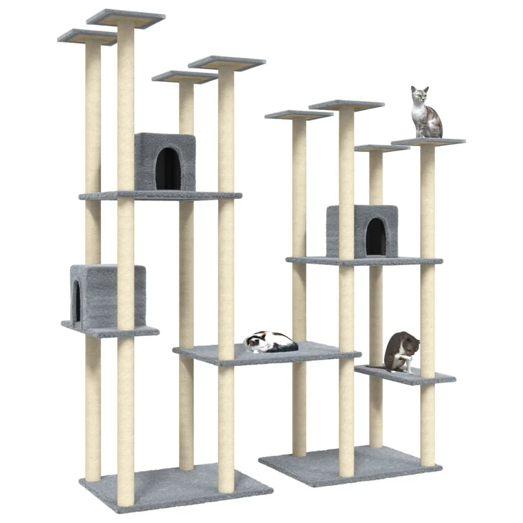 Cat Tree with Sisal Scratching Post Light Grey 174 cm