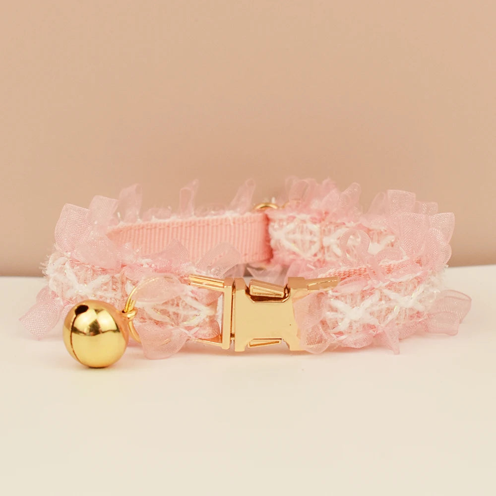 Collier de chat en dentelle réglable