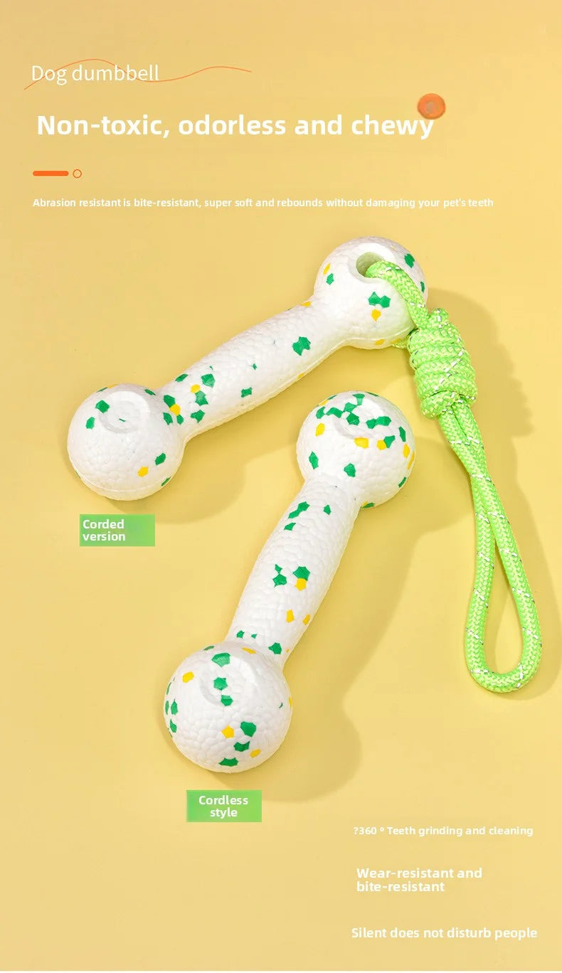 Dog interactive training toy with rope and bone for chewing - perfect for pet playtime!