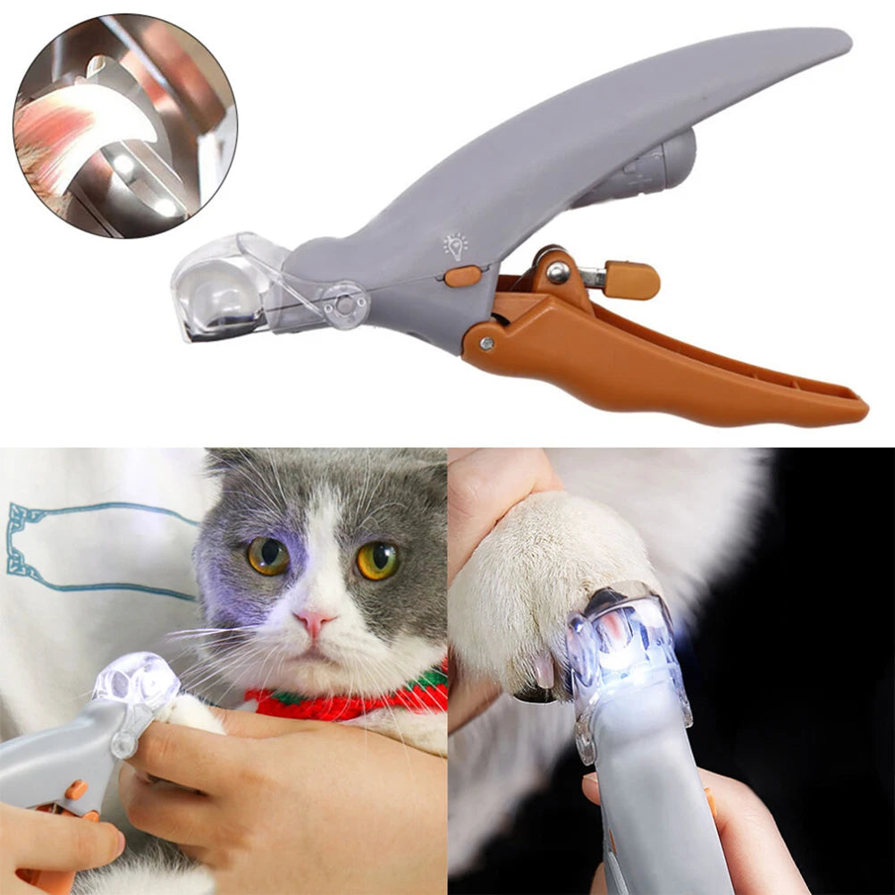 Nail Trimmer with LED Light Dog Cat Pet Clipper Scissors Toe Claw Clippers