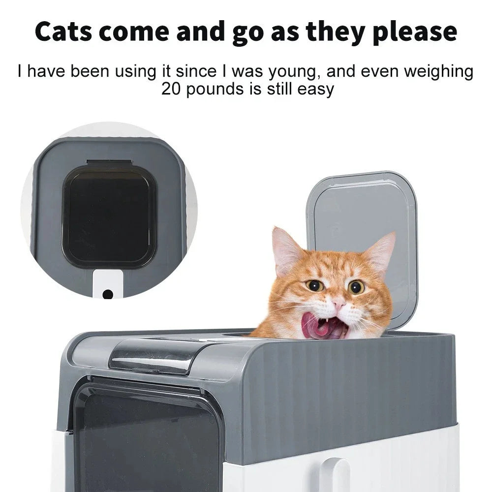 Capacity Cat Litter Box Self Enclosed Foldable Kitty Toilet Cleaning Pan Drawer Anti-Splashing Cat Toilet Boxes Litter Scoop