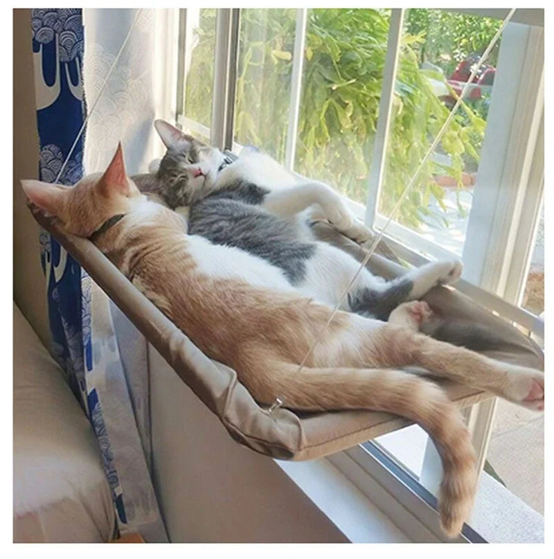 20KG Capacity Hanging Cat Hammock Bed with Sunny Window Seat for Large Cats Comfortable Climbing Frame Pet Accessories