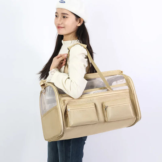 Breathable Cat Carrier Bag Large Space Travel Bag Transporter Conveyor Moving Handbag Foldable Waterproof Переноски Для Собак