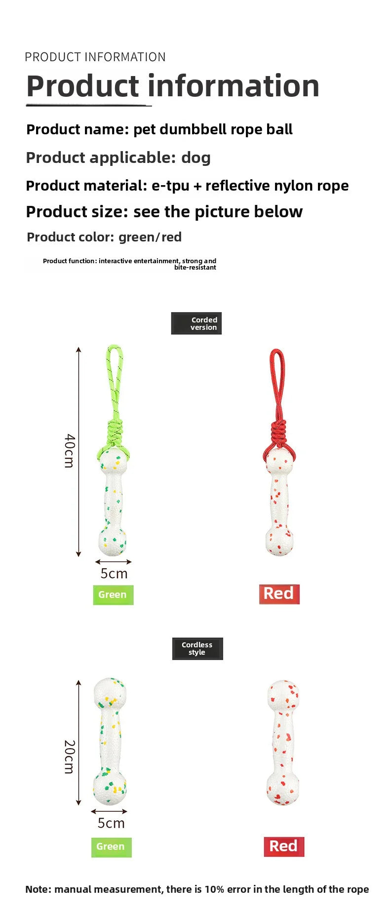 Dog interactive training toy with rope and bone for chewing - perfect for pet playtime!