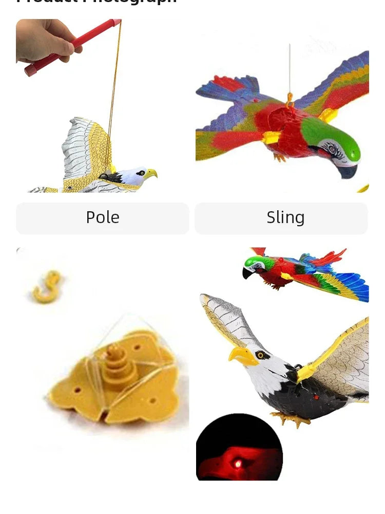 Electric Parrot Hanging Wire Circling Parrot Bird Cat Toy Funny Self-hey  Automatic Scratch Cat Stick Eagle Cat Interactive Toy