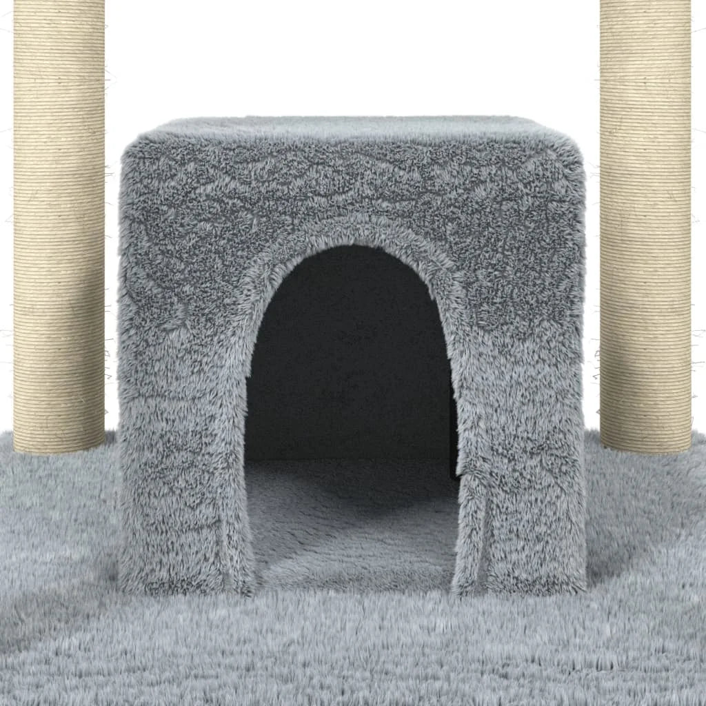 Cat Tree with Sisal Scratching Post Light Grey 174 cm