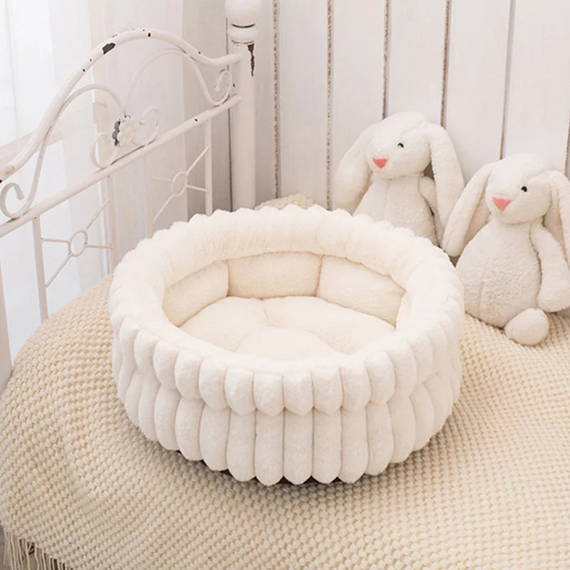 40/50/60cm Cat Bed Winter Warm Dog Sleeping Mat Round Pet Bed for Cats Small Medium Dogs Cozy Puppy Sleeping Bed Pet Supplies