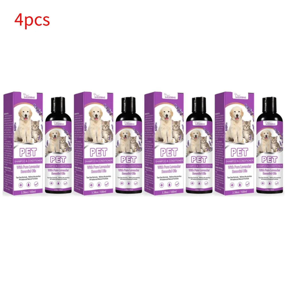 Puppy Shampoo for Dogs Cats Grooming Pet Flea Tick Control Relieve Itching Ph Balanced Cleaning Moisturizing Smooth Pet Shampoo
