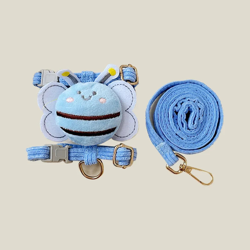Cat Harness Cute Bee Style Pet Harnesses And Leashes Set Adjustable Harness for Cats Small Dogs Pug Chihuahua Cat Accessories