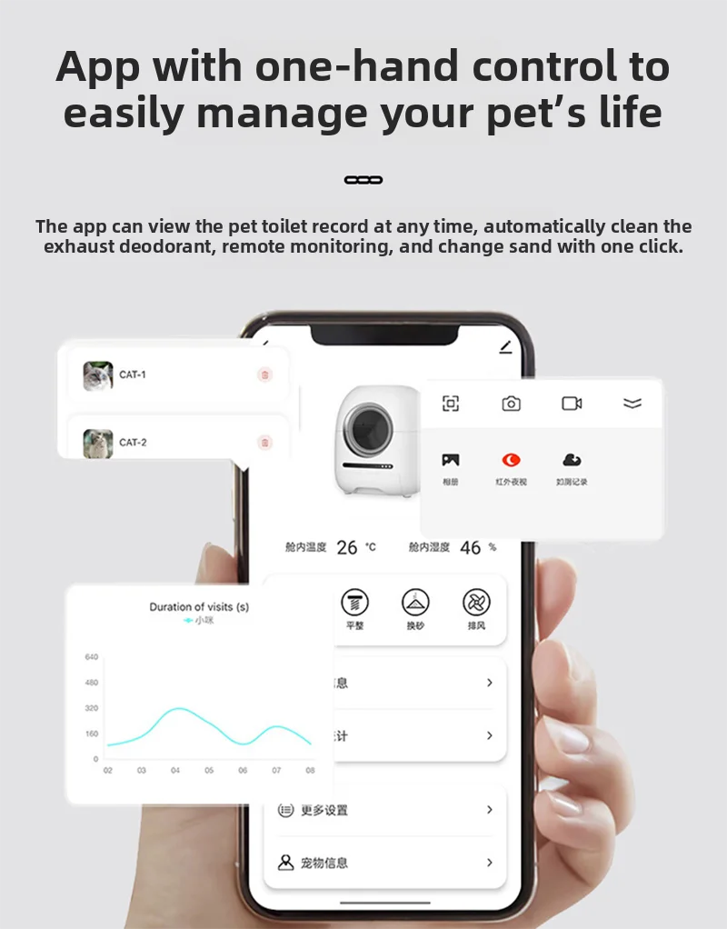 Pet Intelligent Cat Toilet, Electric Cat litter Box, Large Automatic Poop Scoop, Cat Litter Machine To Prevent Splashing Outside