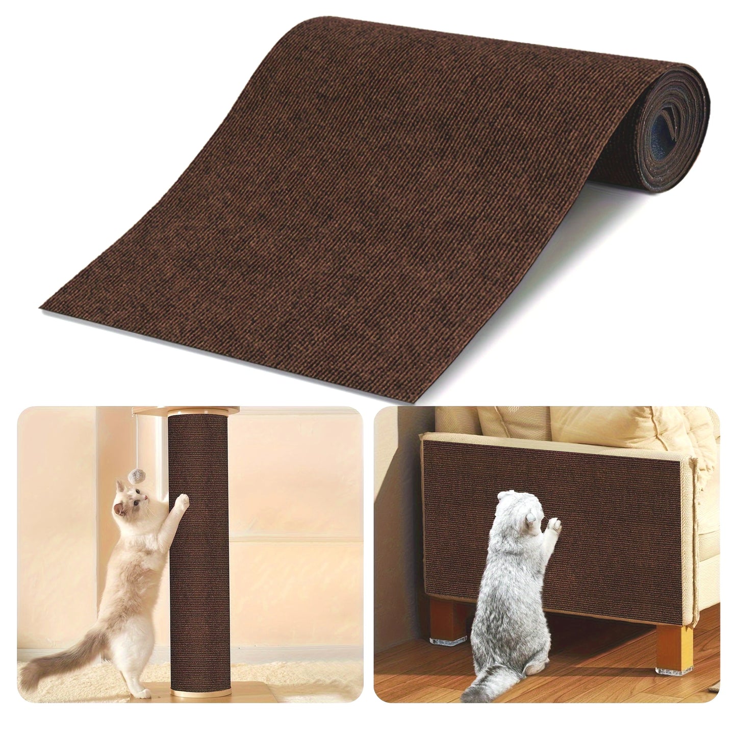 Self-Adhesive Cat Scratching Pad - Durable Polyester Felt Mat for Walls & Furniture Protection, Multi-Size Pack, Cat Scratcher