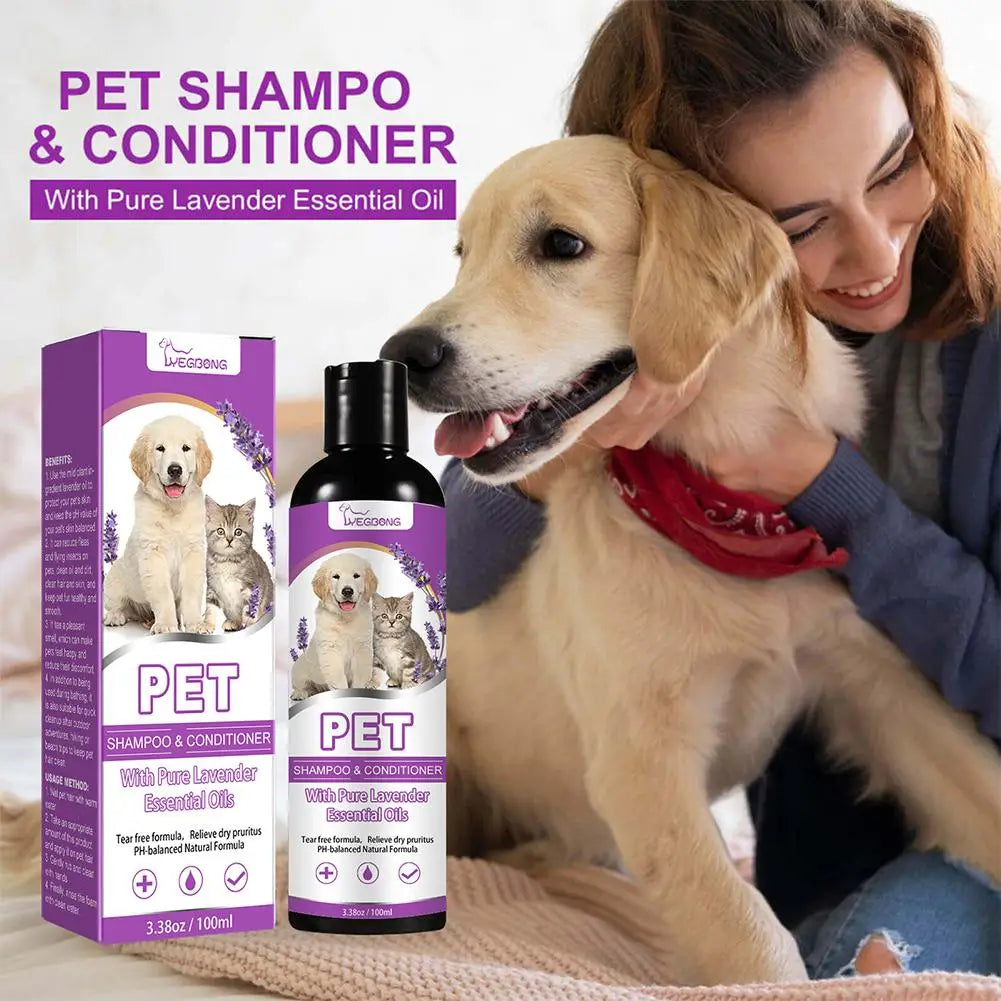 Puppy Shampoo for Dogs Cats Grooming Pet Flea Tick Control Relieve Itching Ph Balanced Cleaning Moisturizing Smooth Pet Shampoo