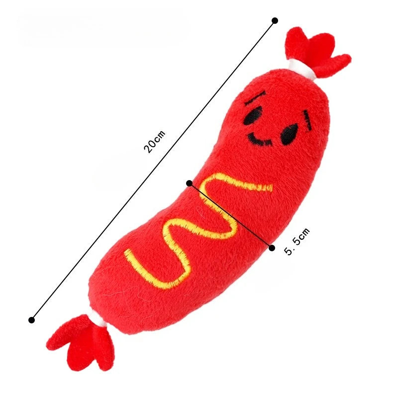 Dog Chew Toy Cute Plush Squeaky Toy Teeth Cleaning Bite-resistant Puppy Toy Interactive Training Dog Supplies