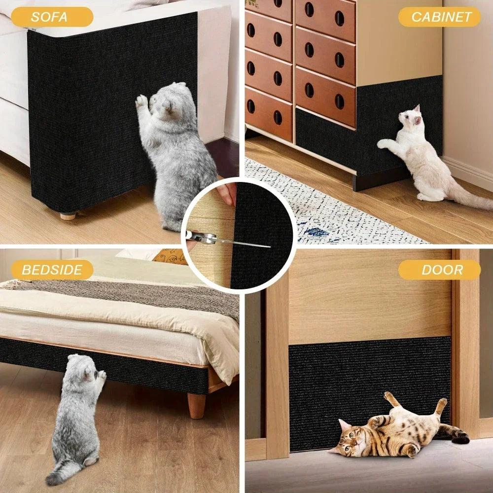 Self-Adhesive Cat Scratching Pad - Durable Polyester Felt Mat for Walls & Furniture Protection, Multi-Size Pack, Cat Scratcher