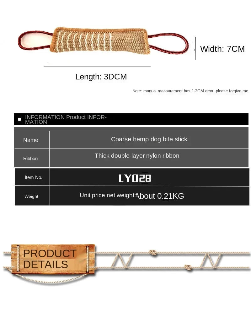 Interactive Pet Toys for Small and Large Dogs, Strong Handles, Jute Bite Pillow, Puppy Training Play Game, Durable Dog Tug Toy 2