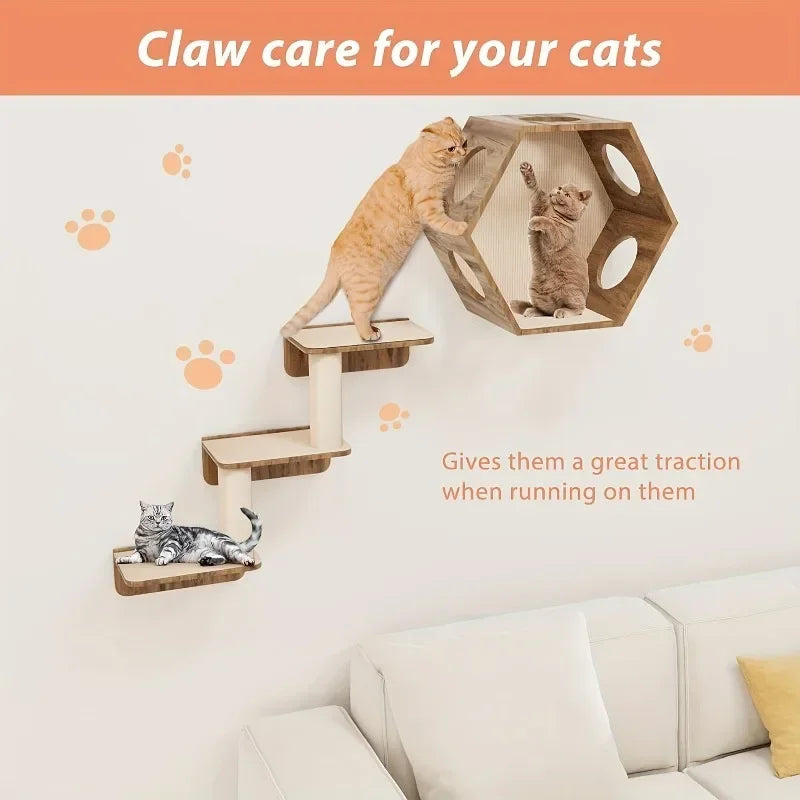 Self-Adhesive Cat Scratching Pad - Durable Polyester Felt Mat for Walls & Furniture Protection, Multi-Size Pack, Cat Scratcher