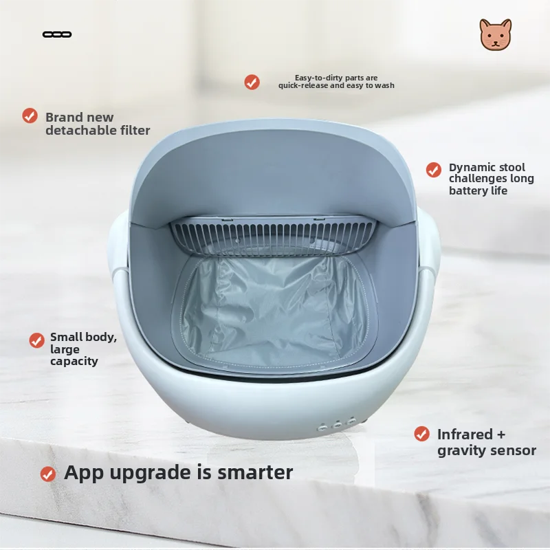 Pet Intelligent Cat Toilet, Electric Cat litter Box, Large Automatic Poop Scoop, Cat Litter Machine To Prevent Splashing Outside
