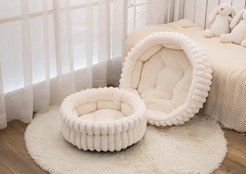 40/50/60cm Cat Bed Winter Warm Dog Sleeping Mat Round Pet Bed for Cats Small Medium Dogs Cozy Puppy Sleeping Bed Pet Supplies