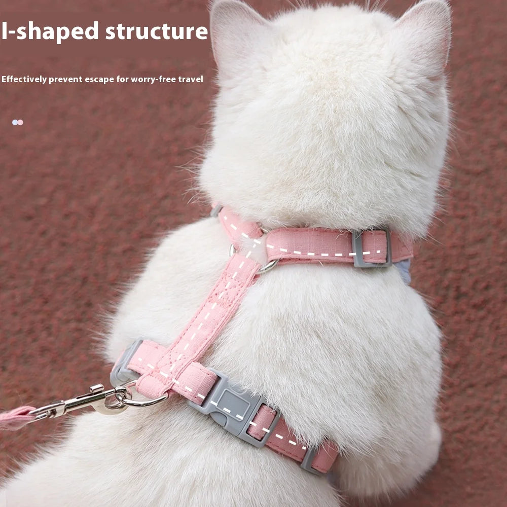 New pet leash anti-break free cat walking leash out pet chest strap adjustable cat leash