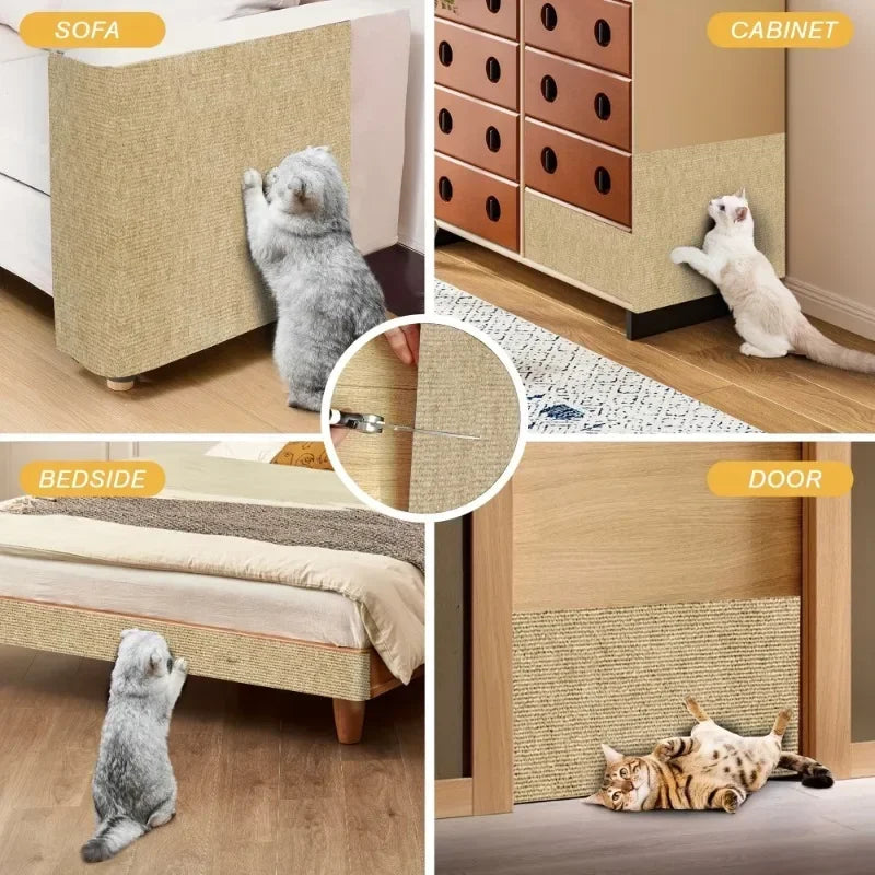 Self-Adhesive Cat Scratching Pad - Durable Polyester Felt Mat for Walls & Furniture Protection, Multi-Size Pack, Cat Scratcher