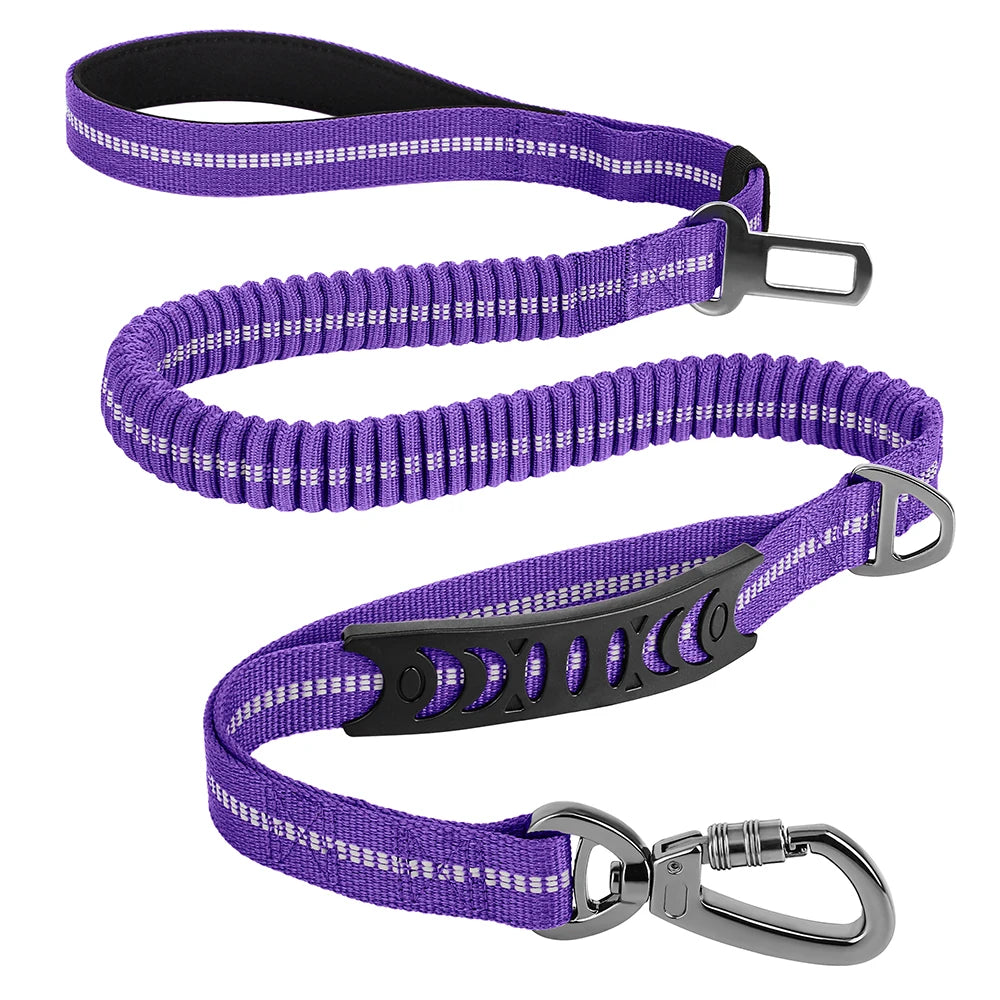 Reflective Dog Leash Durable Nylon Dog Car Seat Belt Elastic Pet Training Lead Travel Car Safety Rope For Small Large Dogs Pug