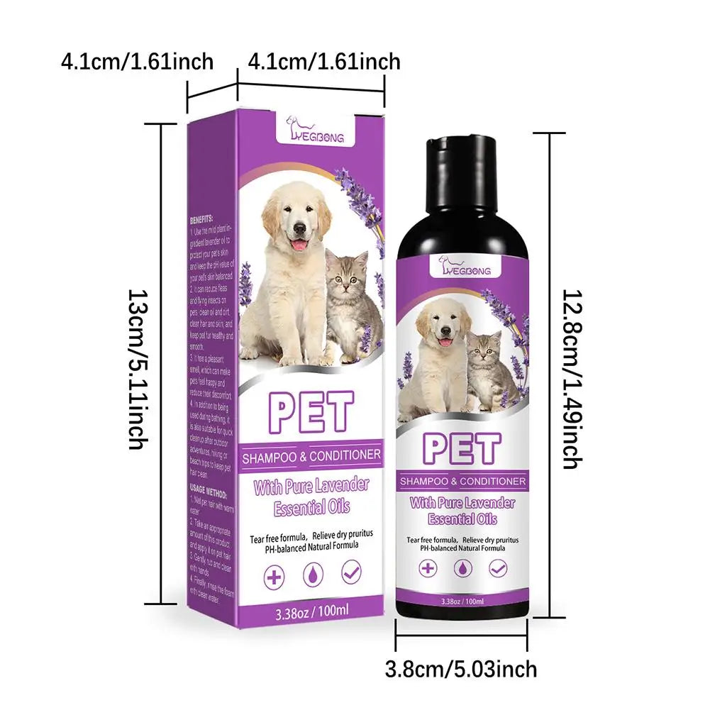 Puppy Shampoo for Dogs Cats Grooming Pet Flea Tick Control Relieve Itching Ph Balanced Cleaning Moisturizing Smooth Pet Shampoo
