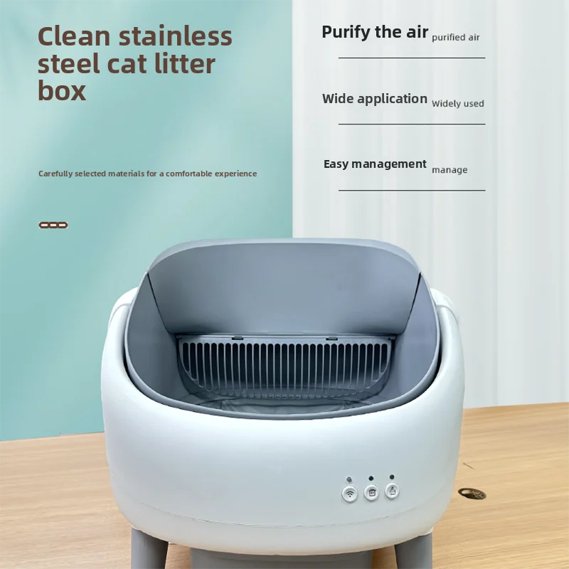 Pet Intelligent Cat Toilet, Electric Cat litter Box, Large Automatic Poop Scoop, Cat Litter Machine To Prevent Splashing Outside
