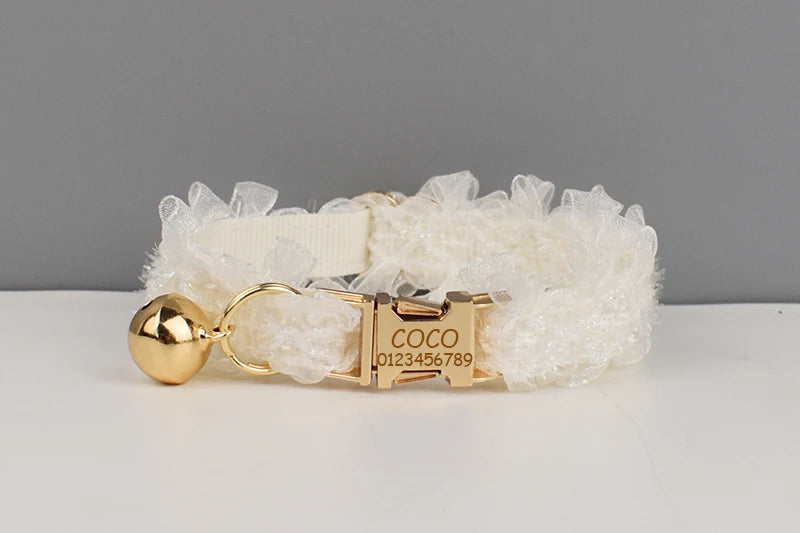 Collier de chat en dentelle réglable
