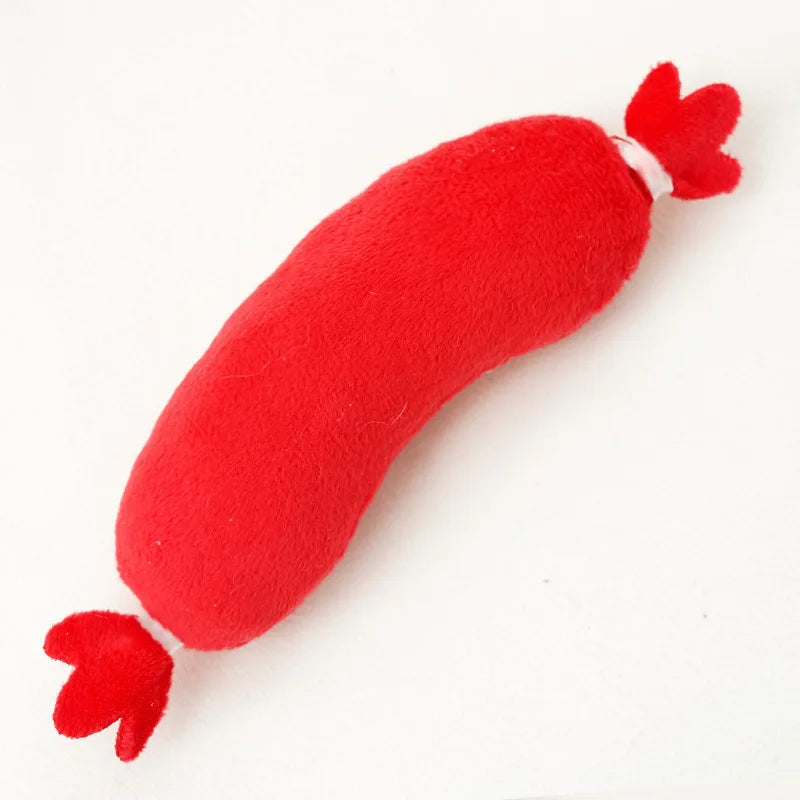 Dog Chew Toy Cute Plush Squeaky Toy Teeth Cleaning Bite-resistant Puppy Toy Interactive Training Dog Supplies