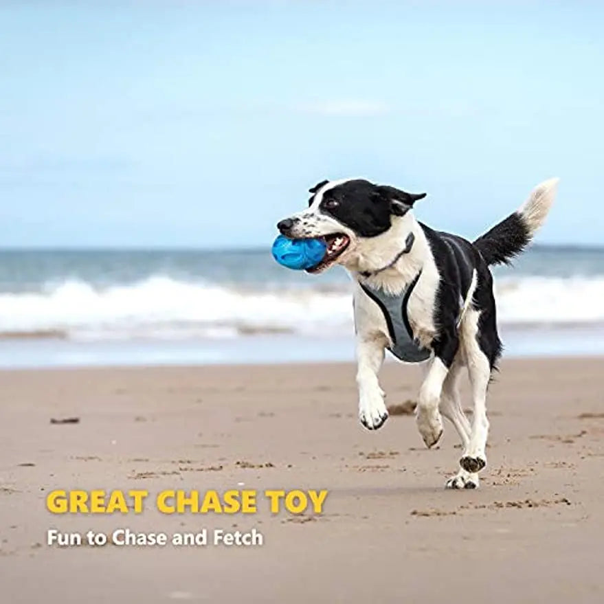 Squeaky Dog Toys for Aggressive Chewers Rubber Puppy Chew Ball Teeth grinding cleaning Durable Pet Toy for Medium Large Breed