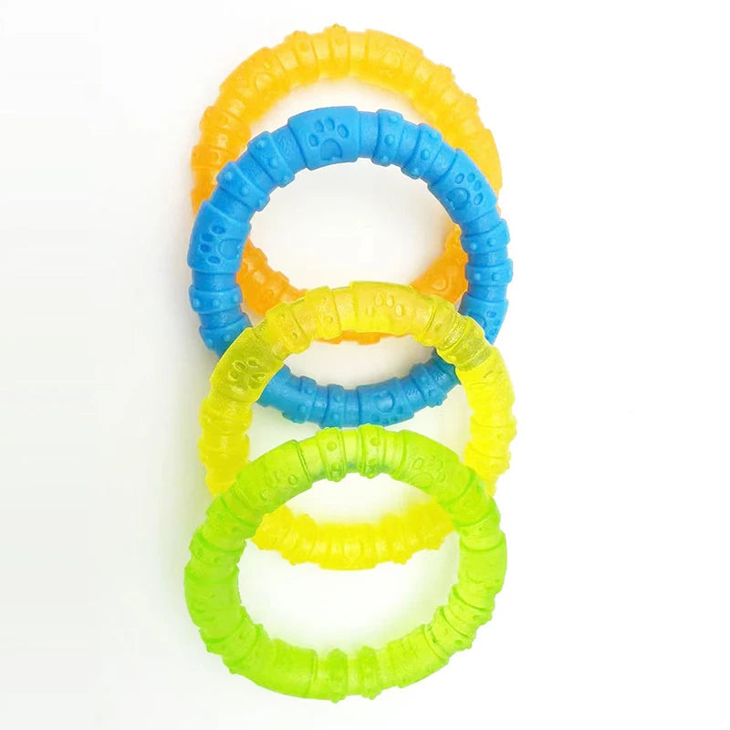Pet dog toys, interactive, bite resistant, relieve boredom, clean teeth, rubber bones, rubber rings, suitable for small dogs