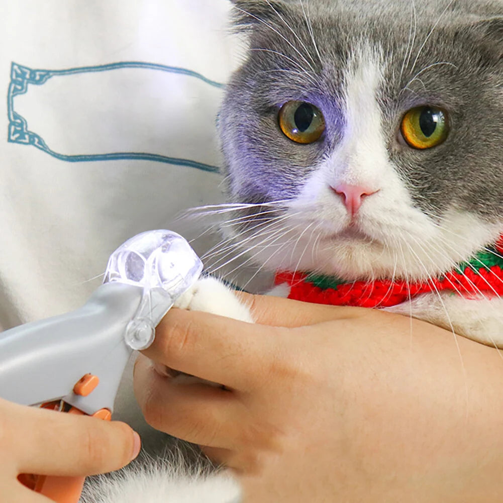 Nail Trimmer with LED Light Dog Cat Pet Clipper Scissors Toe Claw Clippers
