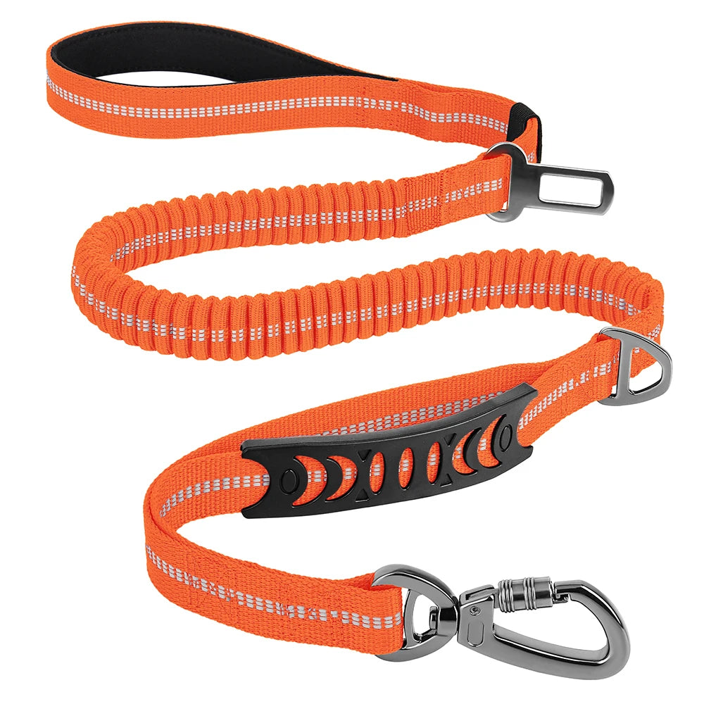 Reflective Dog Leash Durable Nylon Dog Car Seat Belt Elastic Pet Training Lead Travel Car Safety Rope For Small Large Dogs Pug