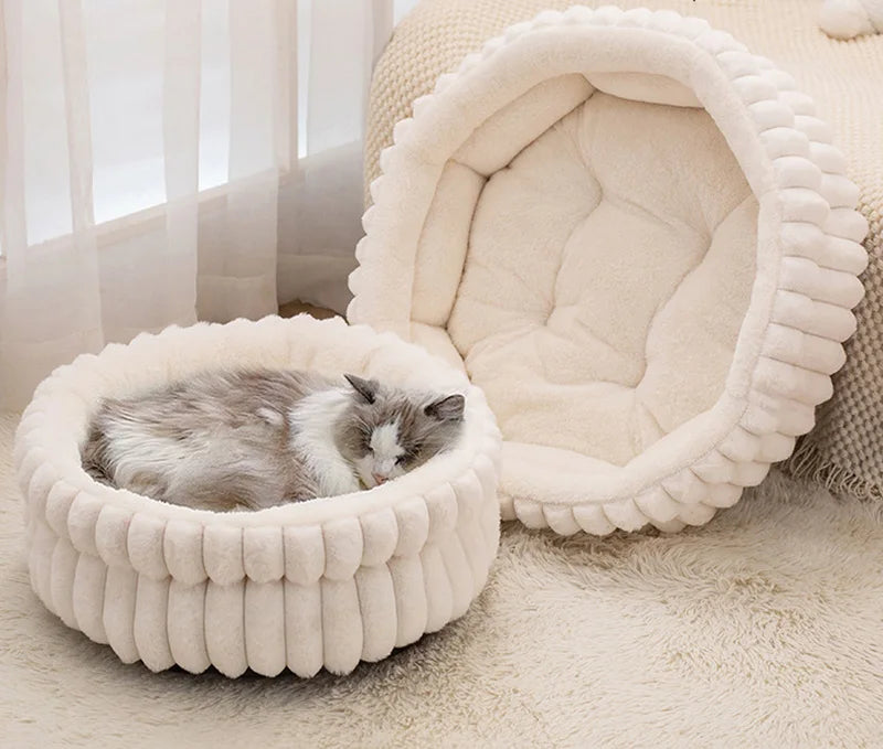 40/50/60cm Cat Bed Winter Warm Dog Sleeping Mat Round Pet Bed for Cats Small Medium Dogs Cozy Puppy Sleeping Bed Pet Supplies