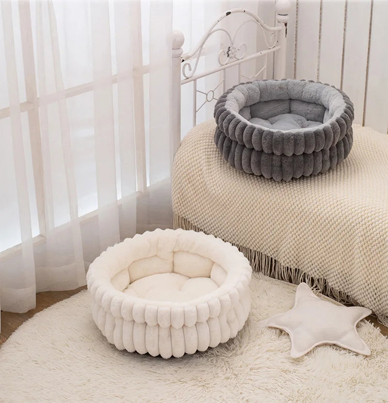 40/50/60cm Cat Bed Winter Warm Dog Sleeping Mat Round Pet Bed for Cats Small Medium Dogs Cozy Puppy Sleeping Bed Pet Supplies