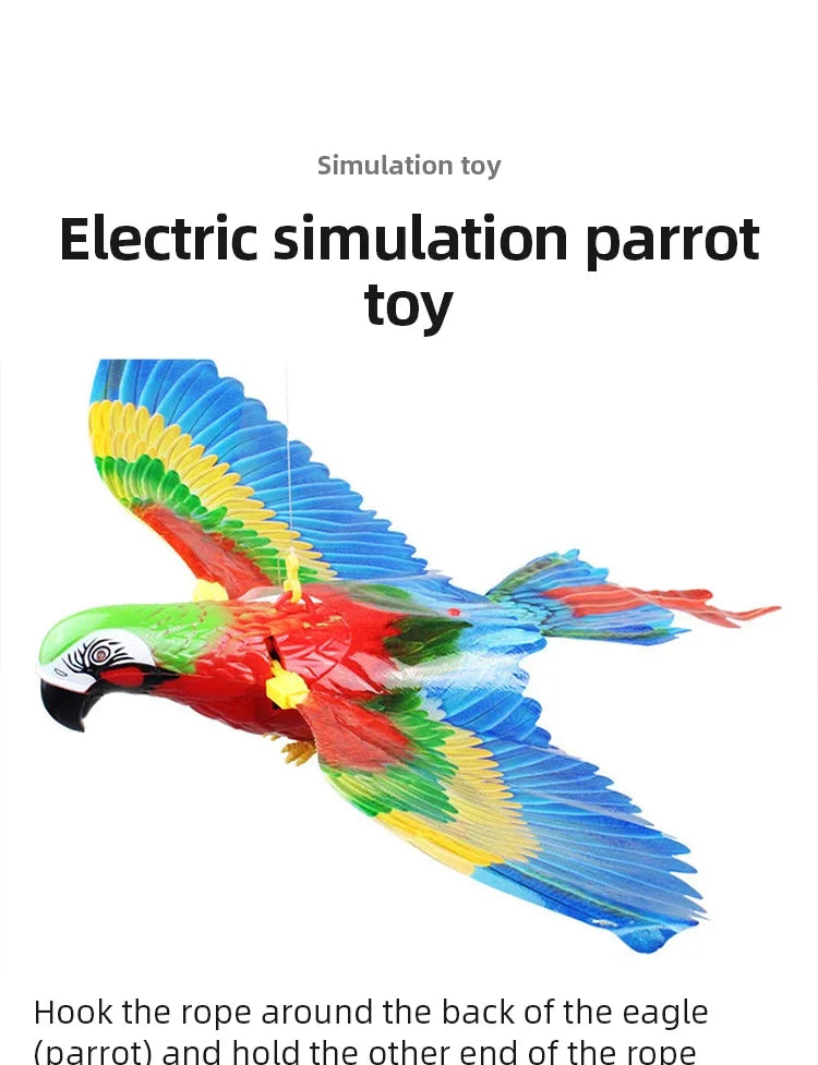 Electric Parrot Hanging Wire Circling Parrot Bird Cat Toy Funny Self-hey  Automatic Scratch Cat Stick Eagle Cat Interactive Toy