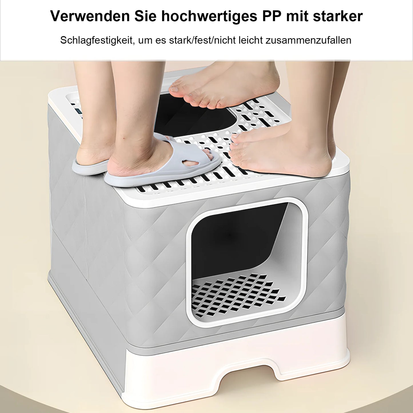 Cat Litter Box Semi-enclosed Splashproof Cat Tray Cat Toilet Cleaning Basin Supplies Self Cleaning Large Cat Toilet Litter Tray