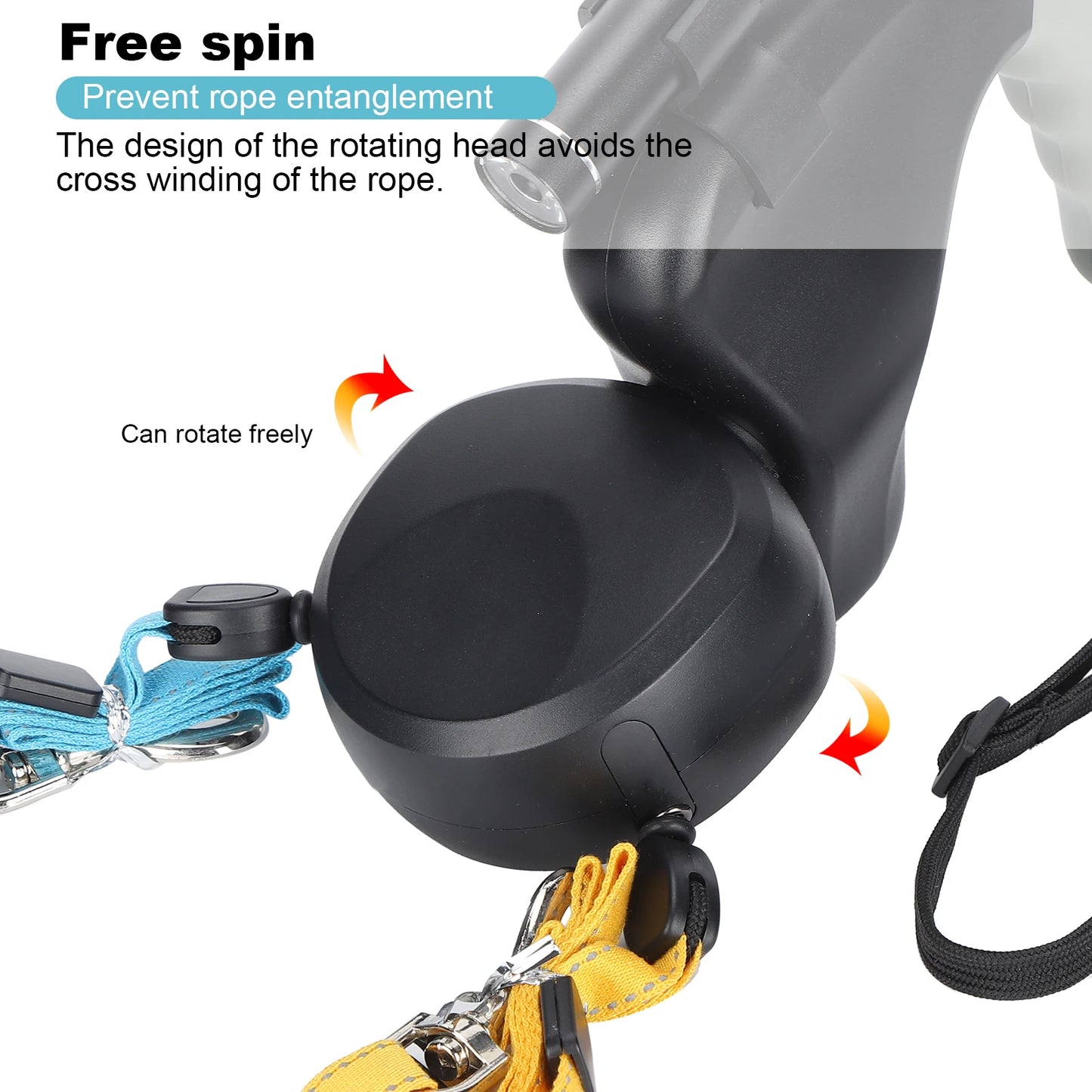 Pet Double-Head Traction Rope One for Two Traction Dog Double-Ended Retractable Leash with LED Light